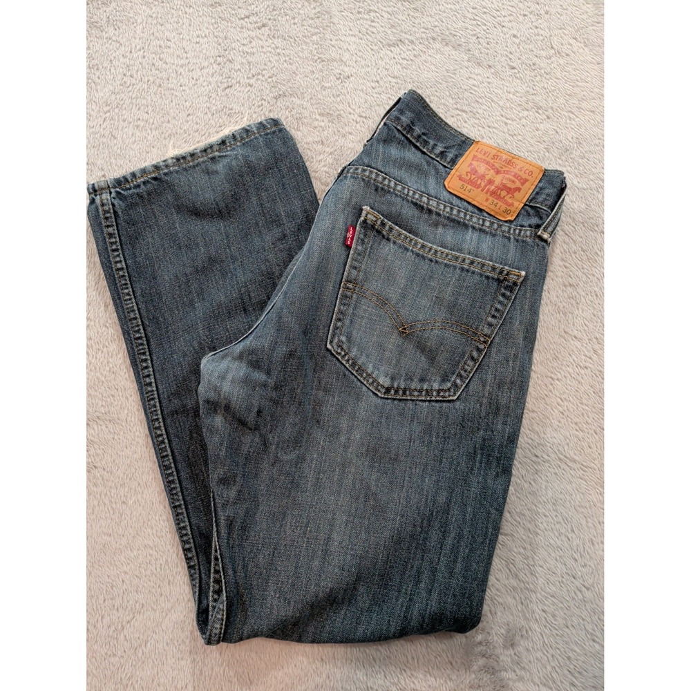Levis 514 Slim Straight Leg Jeans Mens 34x30 Medium Wash Blue Denim 005144010